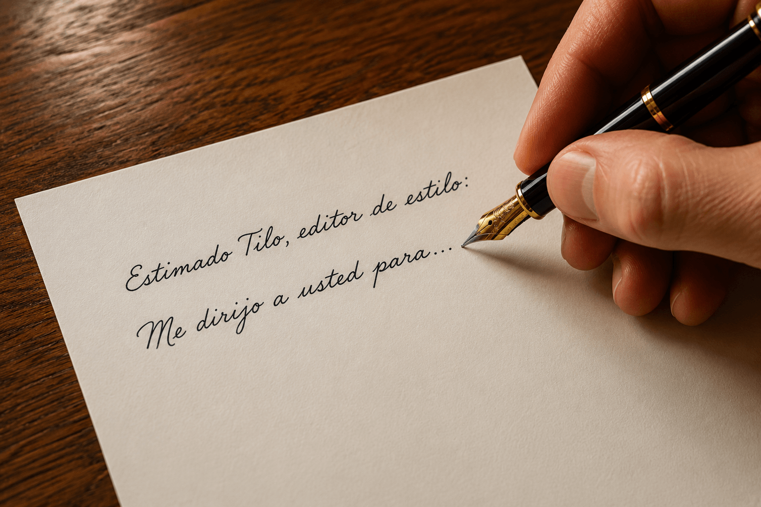 Carta a Mano para la sección Contacto de Editor de Estilo