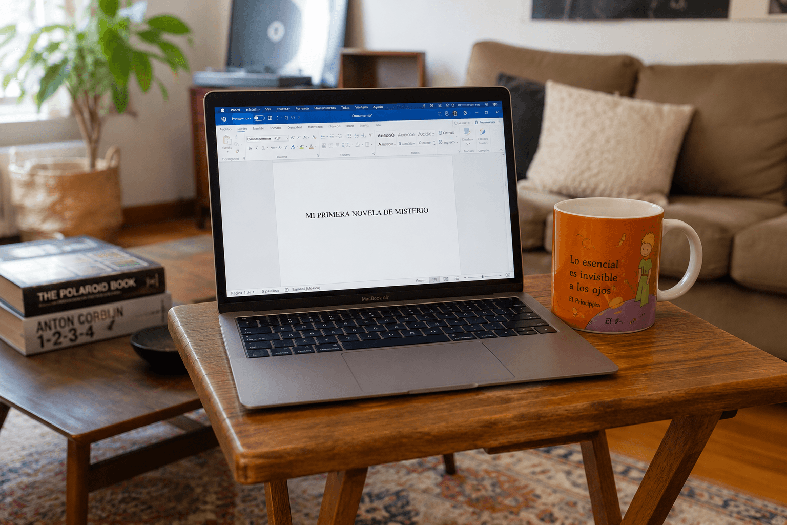 Laptop mostrando la corrección de estilo de una novela — tarifas de Editor de Estilo
